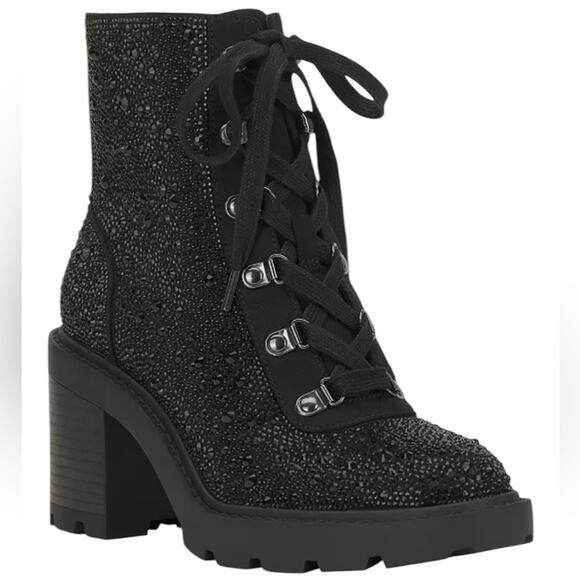 INC International Concepts Shada Embellished Lace-Up Boots Sparkle Bling NEW 5.5 - Picture 4 of 8